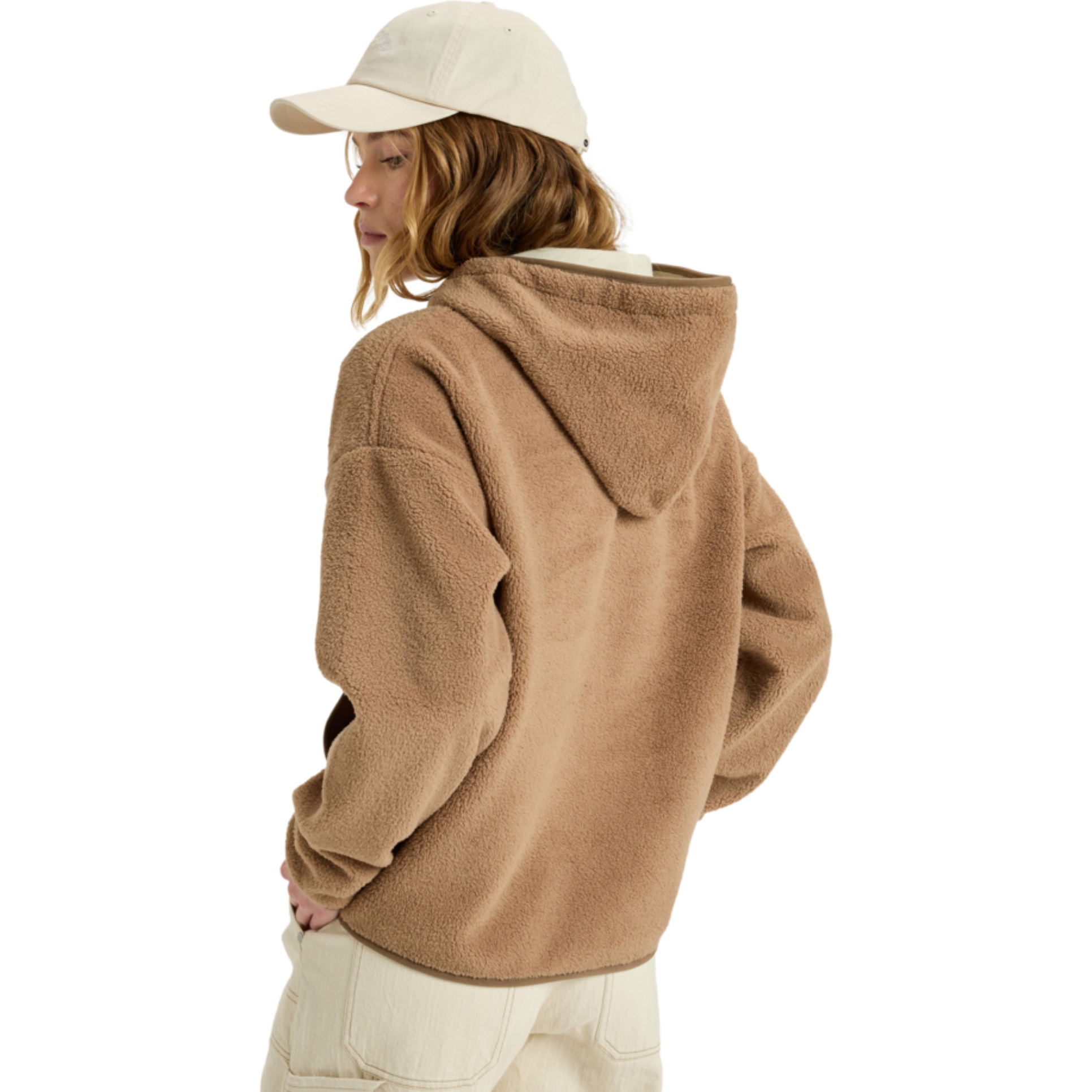 2025 Roxy Womens Cool Calling Polar Fleece Hættetrøje ERJPF03221 - Woodsmoke